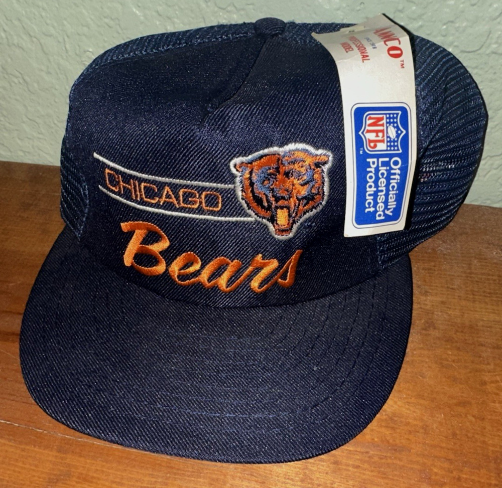 Deadstock New! Vintage Chicago Bears Trucker Hat Annco Professional Model Script